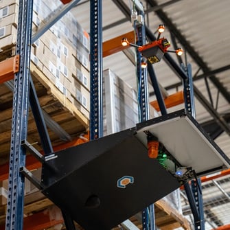 A Corvus One drone takes off from its landing pad at GNC's Whitestown, Indiana distribution center.
